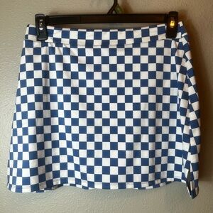 Reformation Eco Move Blue & White Checkered Skort Size XL
